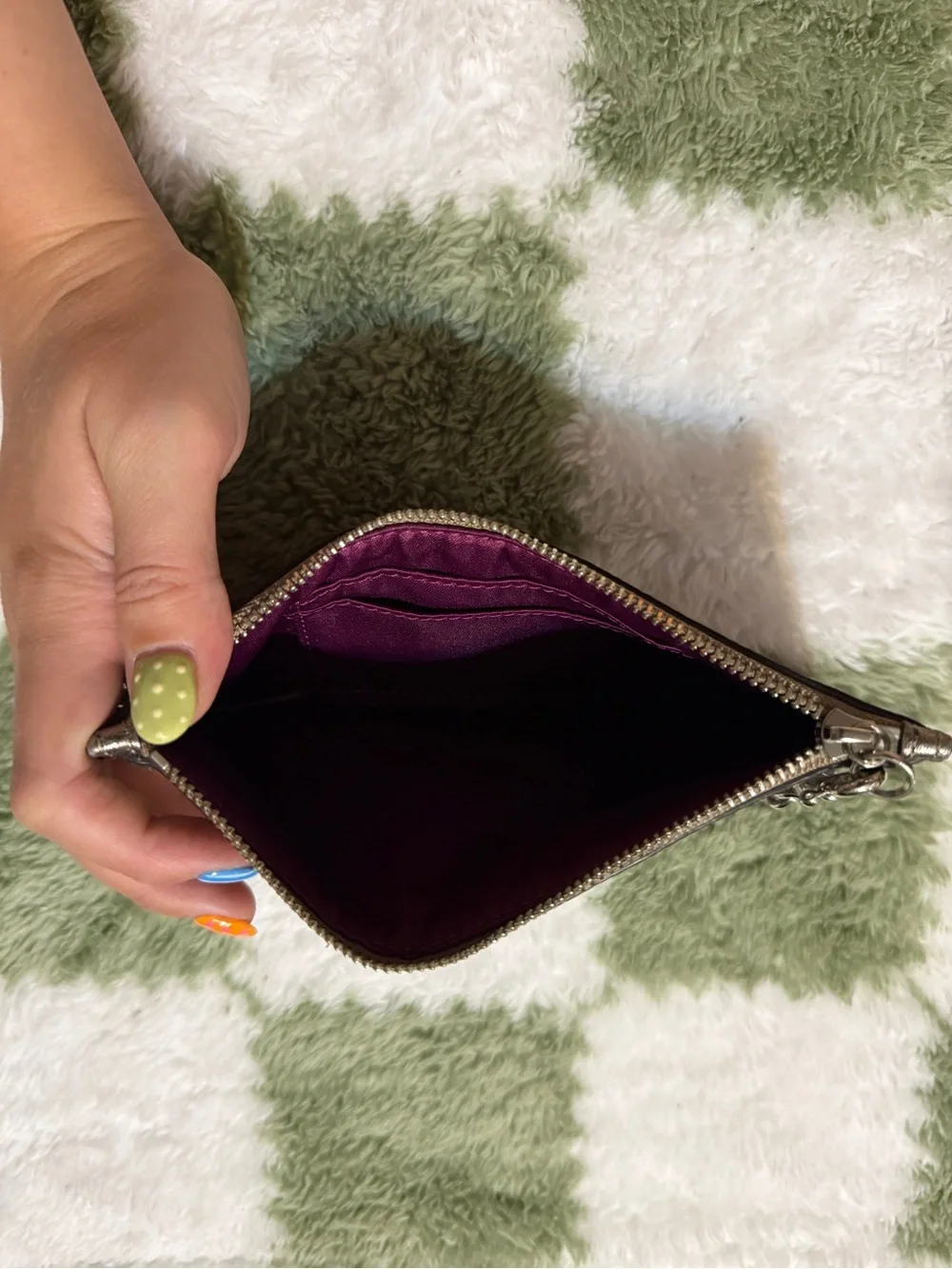 Coach wristlet metallic